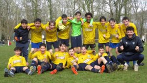 la joie des U15 après la qualification contre l'ASMUR